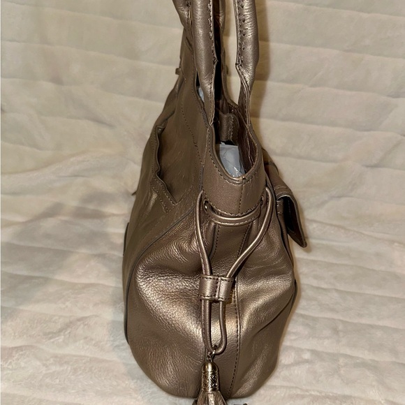Cole Haan soft leather, pewter colored medium shoulder bag, good used condition - Picture 12 of 15